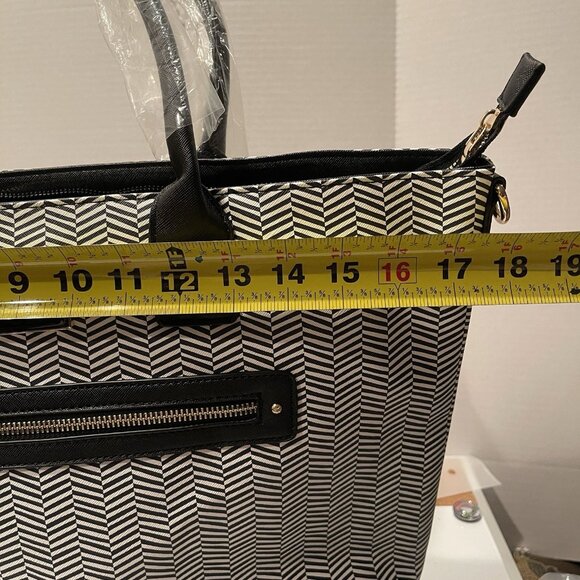 NWT Trina Turk Large Shoulder Tote Bag Black/White W/detachable Strap POOL BEACH - Picture 7 of 16